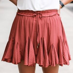 Entro Flutter Tie Waist Skort Size L Dusty Rose Pink